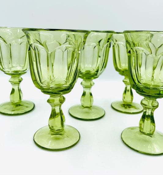 Vintage Imperial Glass Verde Green Goblet