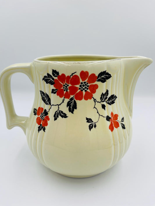 Vintage Hall’s Superior Quality Kitchenware Red Poppy Pattern Pitcher