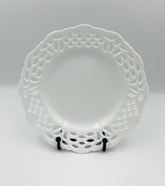 White Reticulated Salad Plate