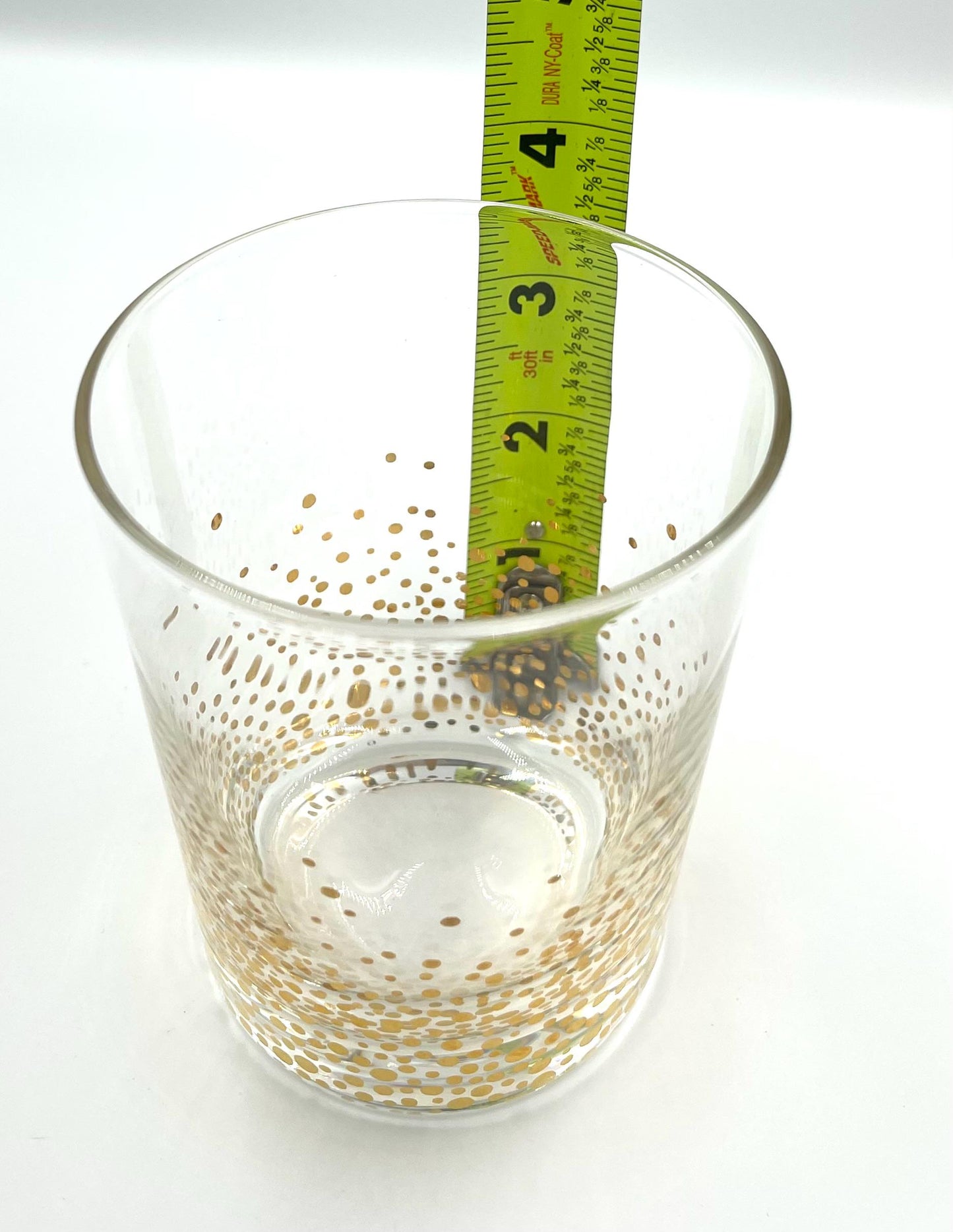 Set of Four Double Old Fashioned Gold Dot Confetti Glasses