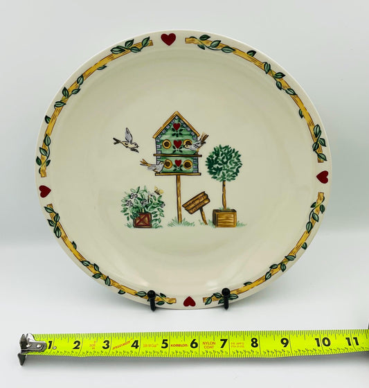 Vintage Thomson Pottery Birdhouse Dinner Plates