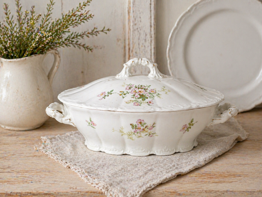 Antique Weimar Porzellan Covered Vegetable Bowl | Pre-1945 Germany Export Mark