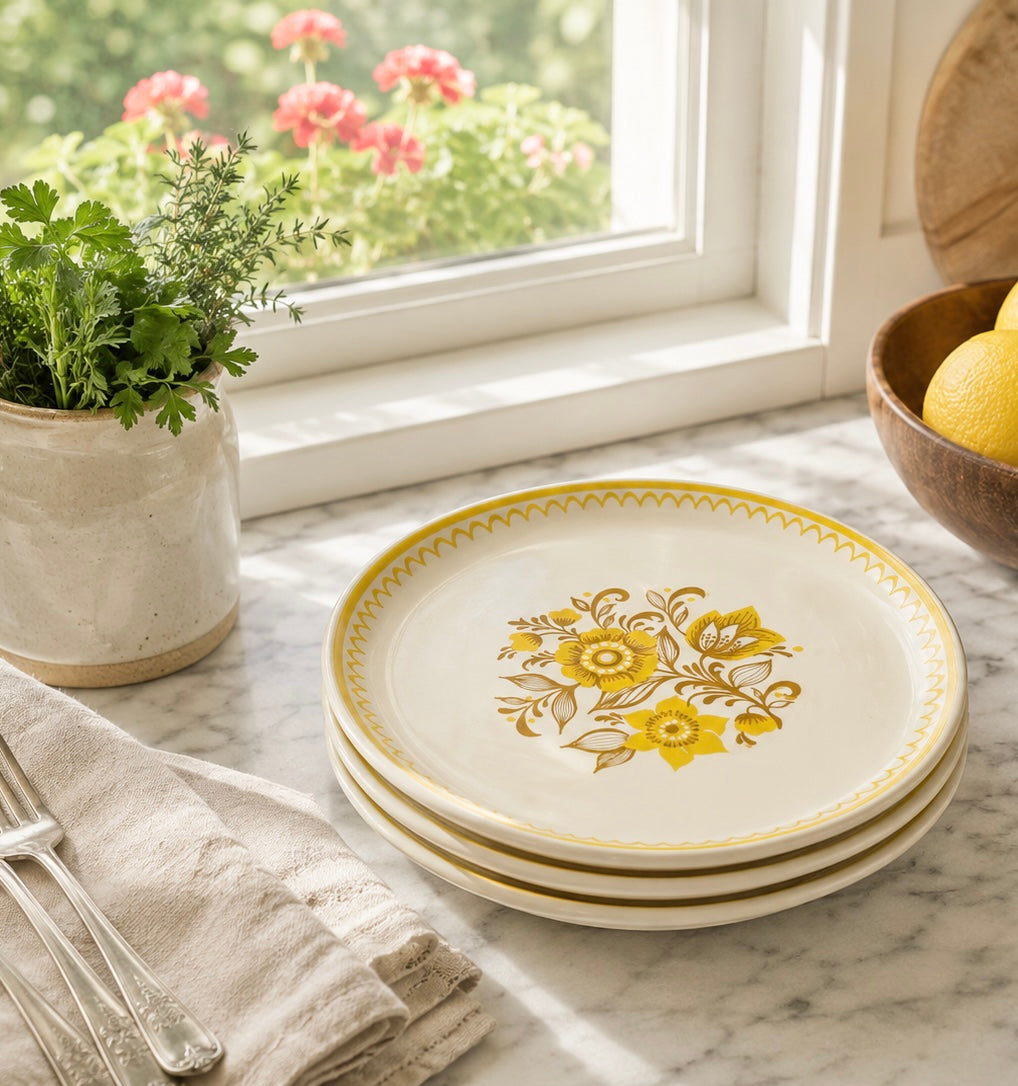 Vintage Royal China Cavalier Ironstone Jubilee Dinner Plates — Set of 4