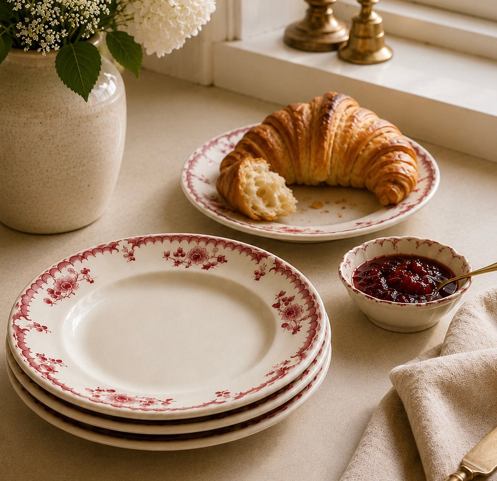 Vintage Shenango Chardon Rose Plates - Set of 3