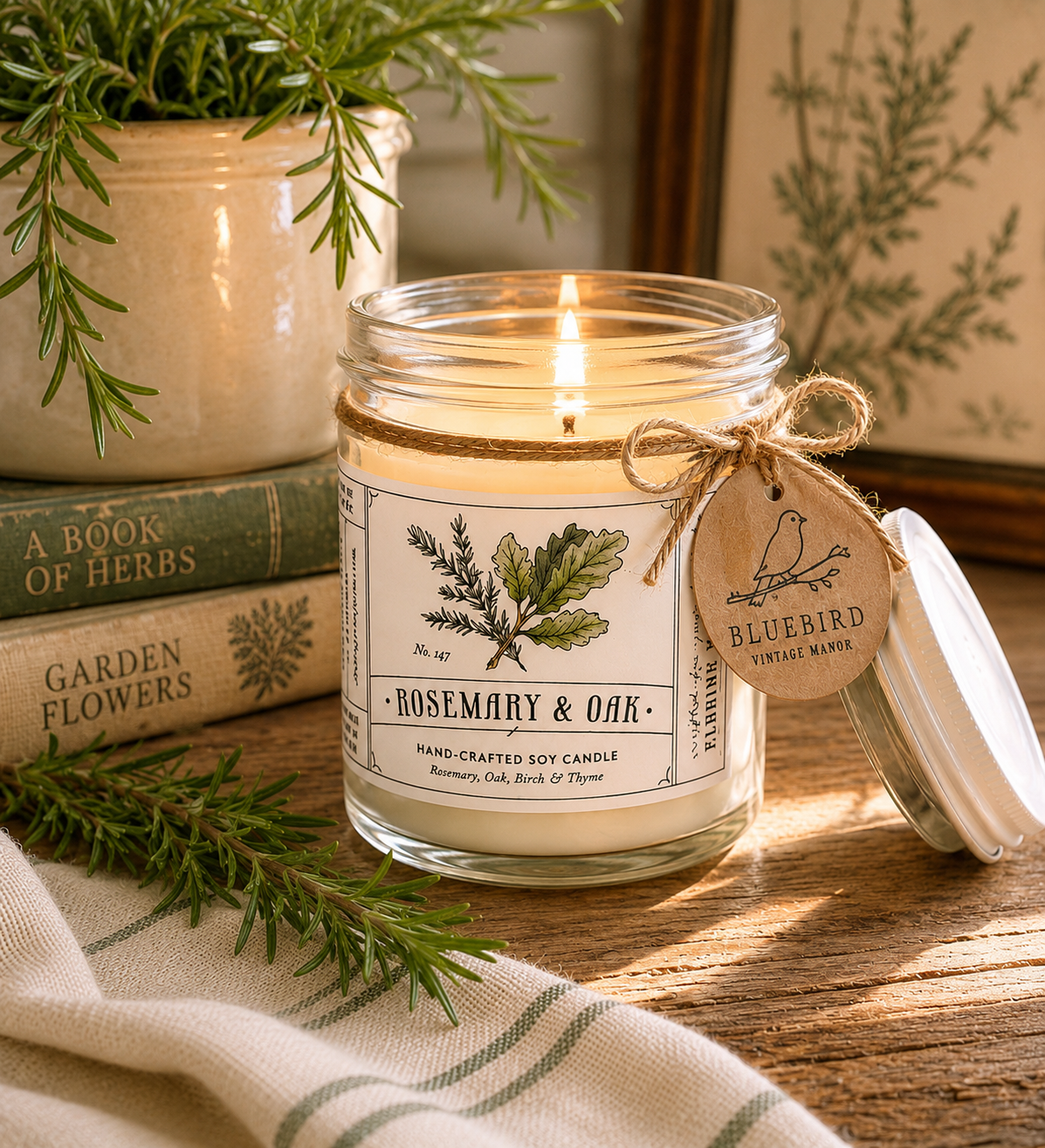 Rosemary & Oak | Hand-Poured Soy Candle