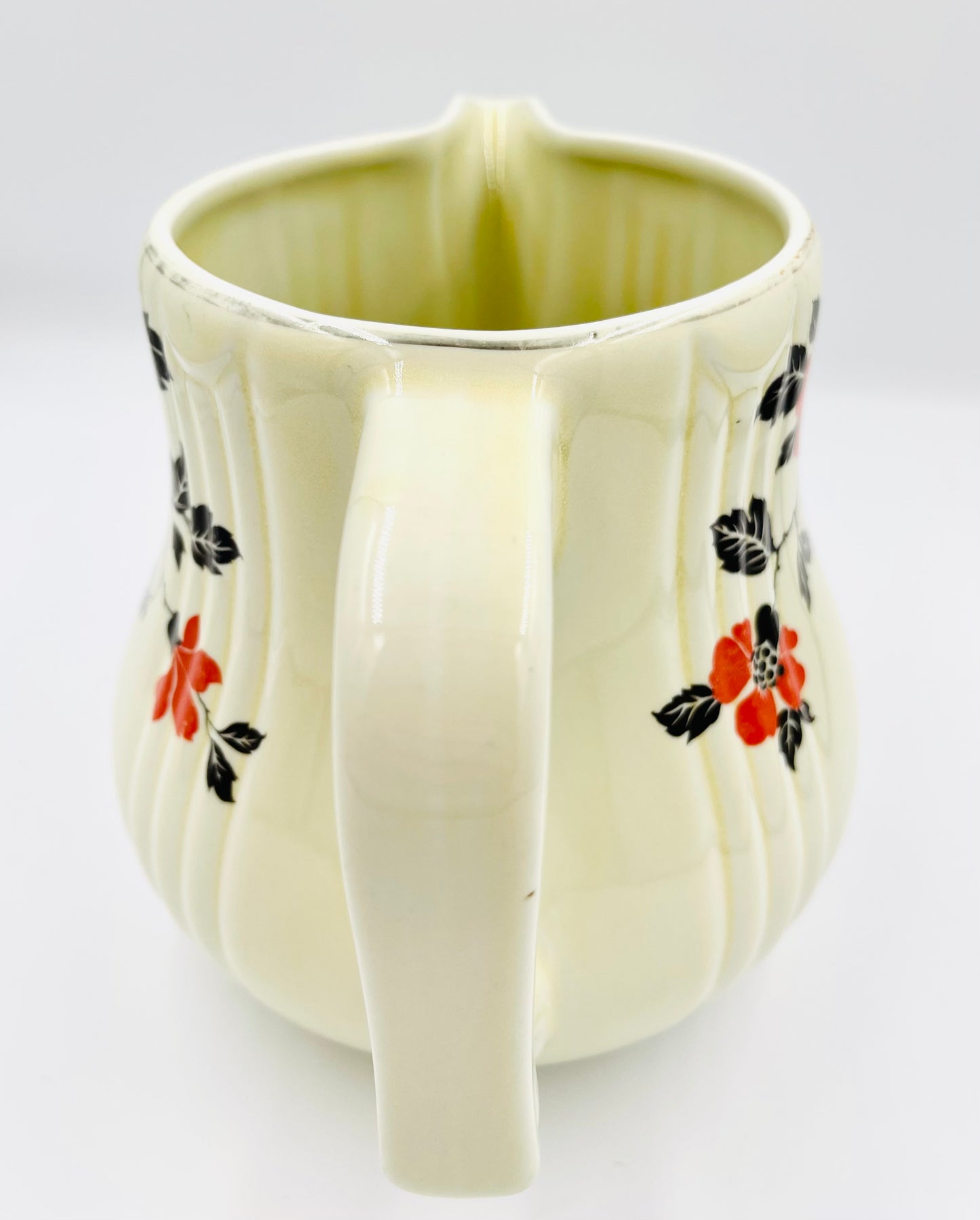 Vintage Hall’s Superior Quality Kitchenware Red Poppy Pattern Pitcher