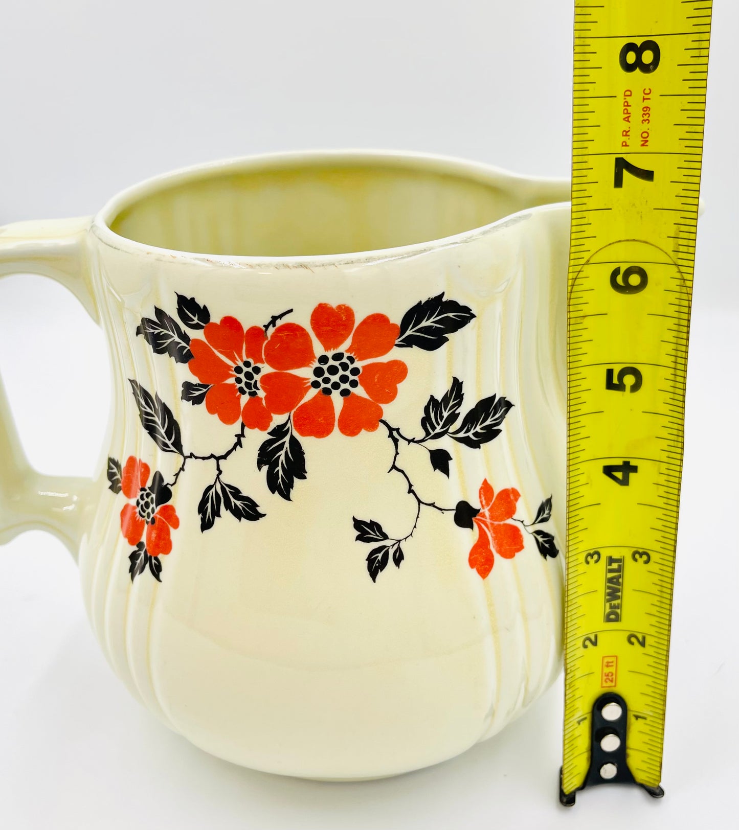 Vintage Hall’s Superior Quality Kitchenware Red Poppy Pattern Pitcher