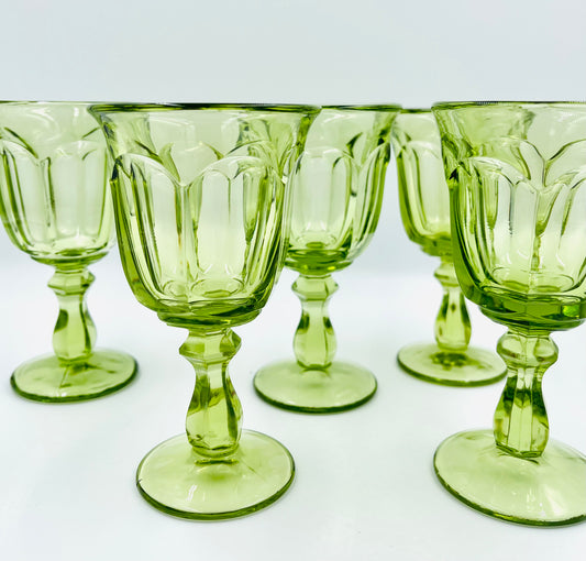 Vintage Imperial Glass Verde Green Goblet