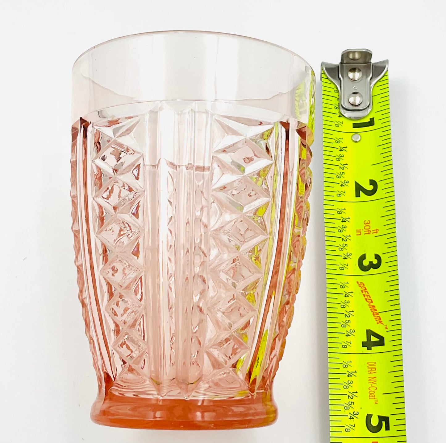 Vintage Anchor Hocking Pink Diamond Pattern Tumbler - Set of 4