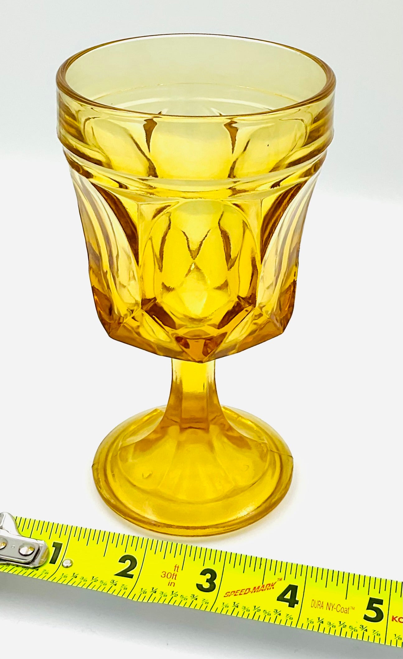 Vintage Anchor Hocking Fairfield Amber Footed Goblet