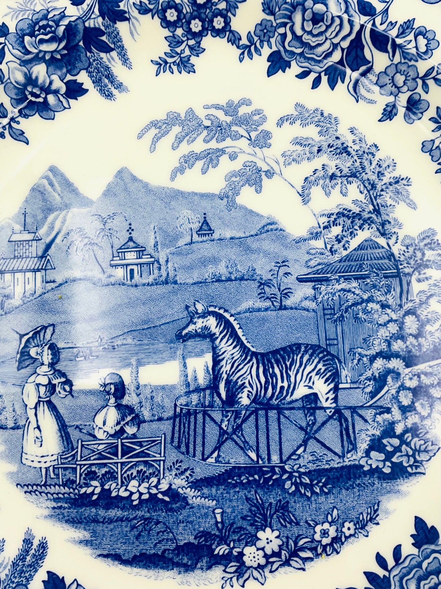 Spode Blue Room Collection “Zebra Pen” Plate