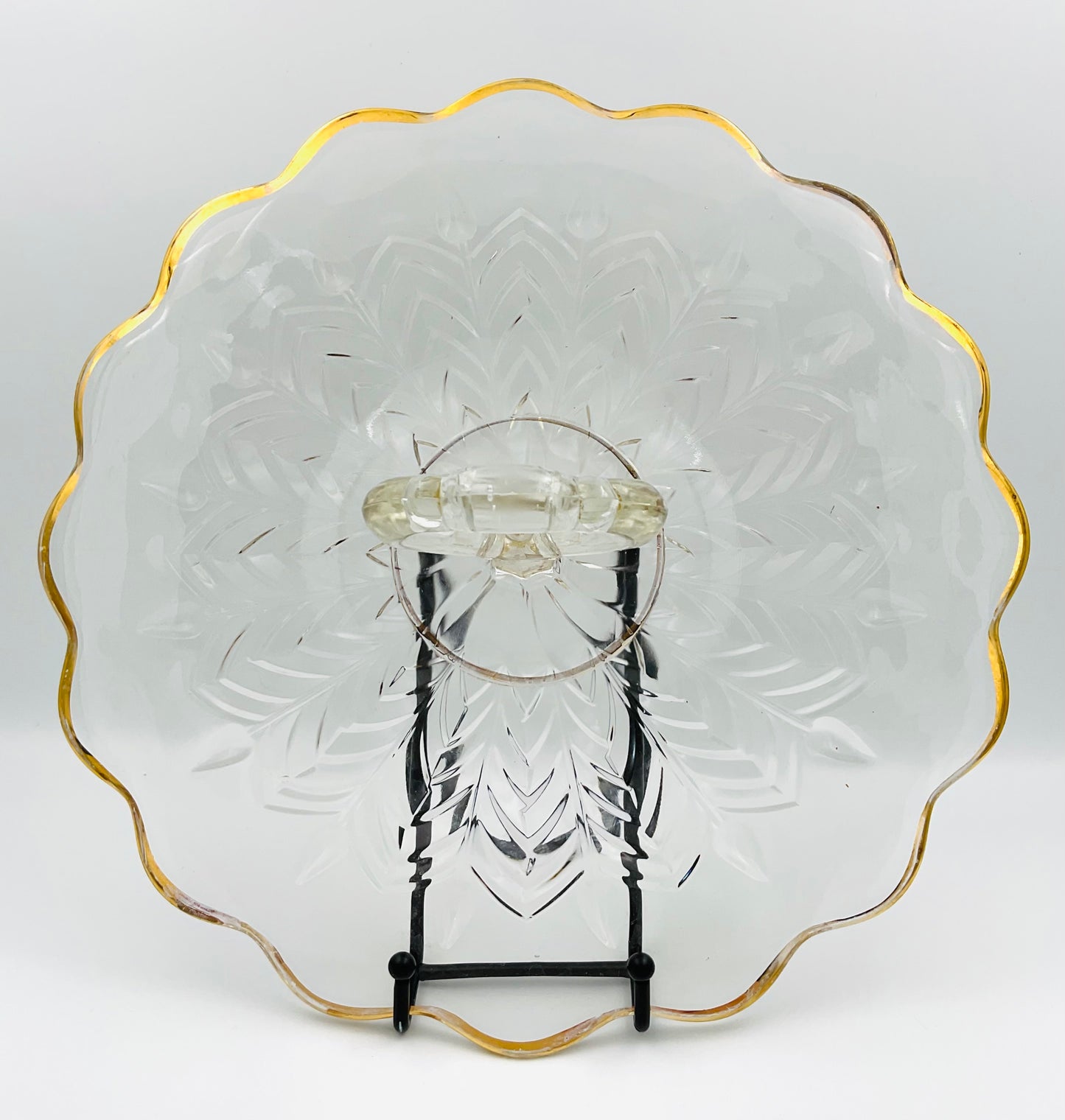 Vintage Jeannette Glass Feather Pattern Tidbit Tray