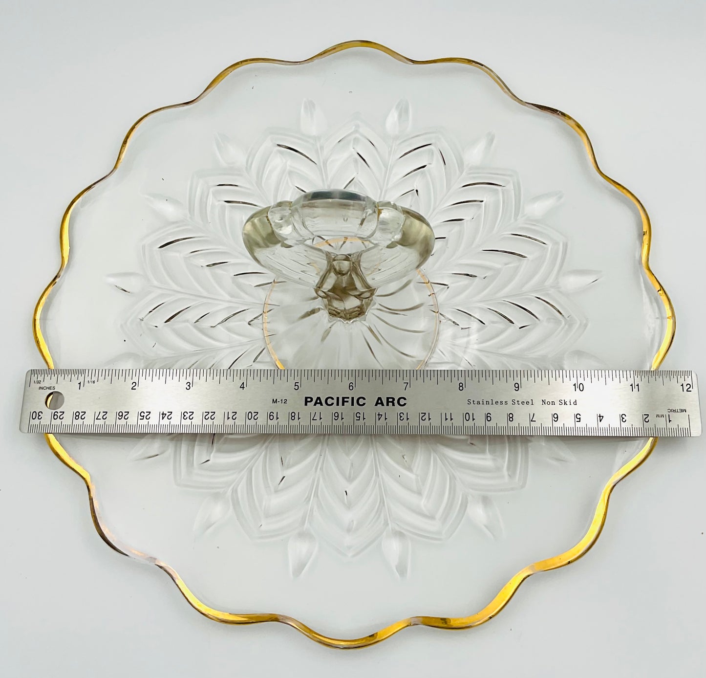 Vintage Jeannette Glass Feather Pattern Tidbit Tray