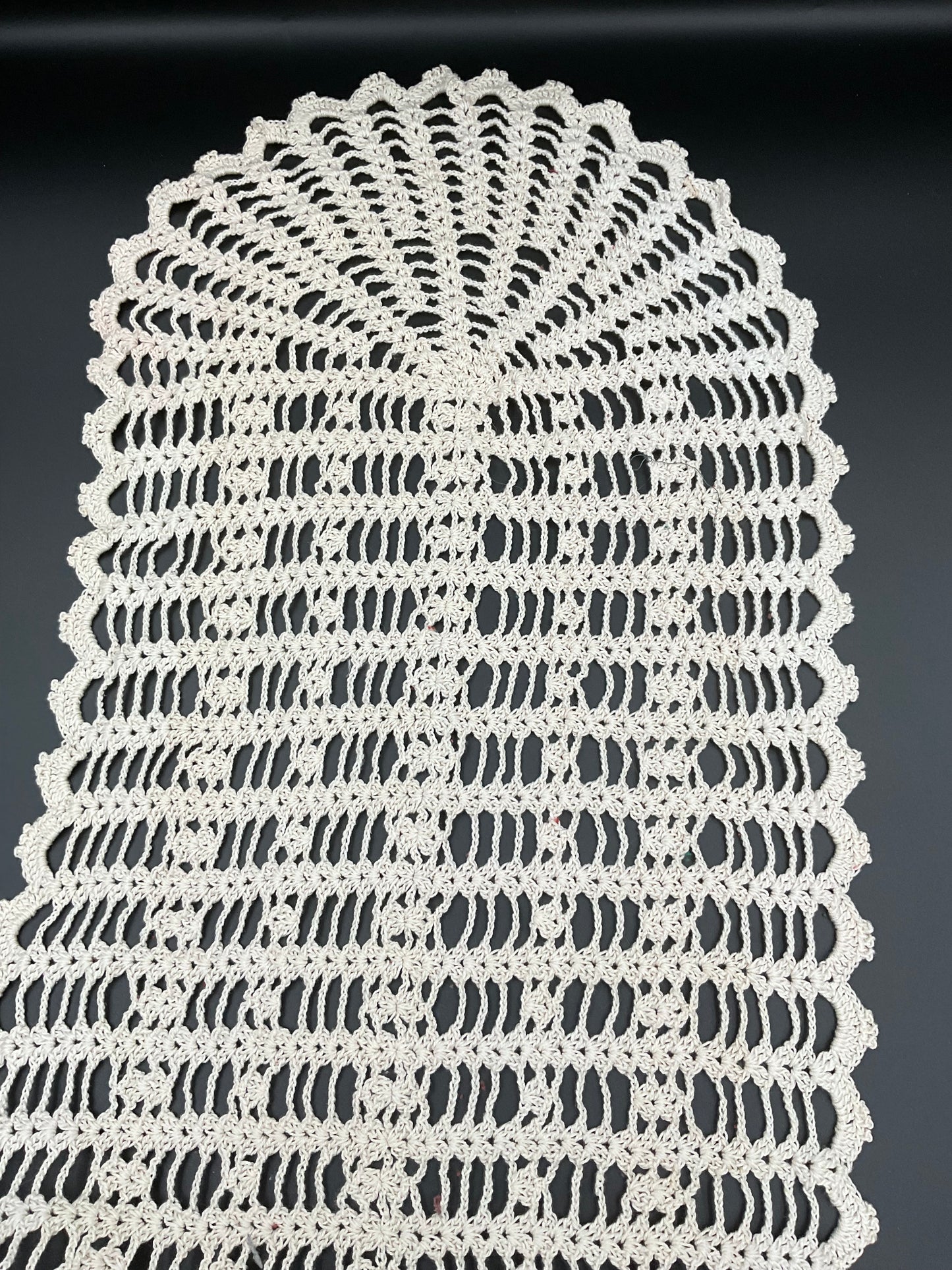 Vintage Hand Crocheted Table Runner/Dresser Scarf