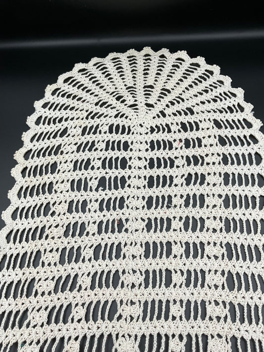 Vintage Hand Crocheted Table Runner/Dresser Scarf