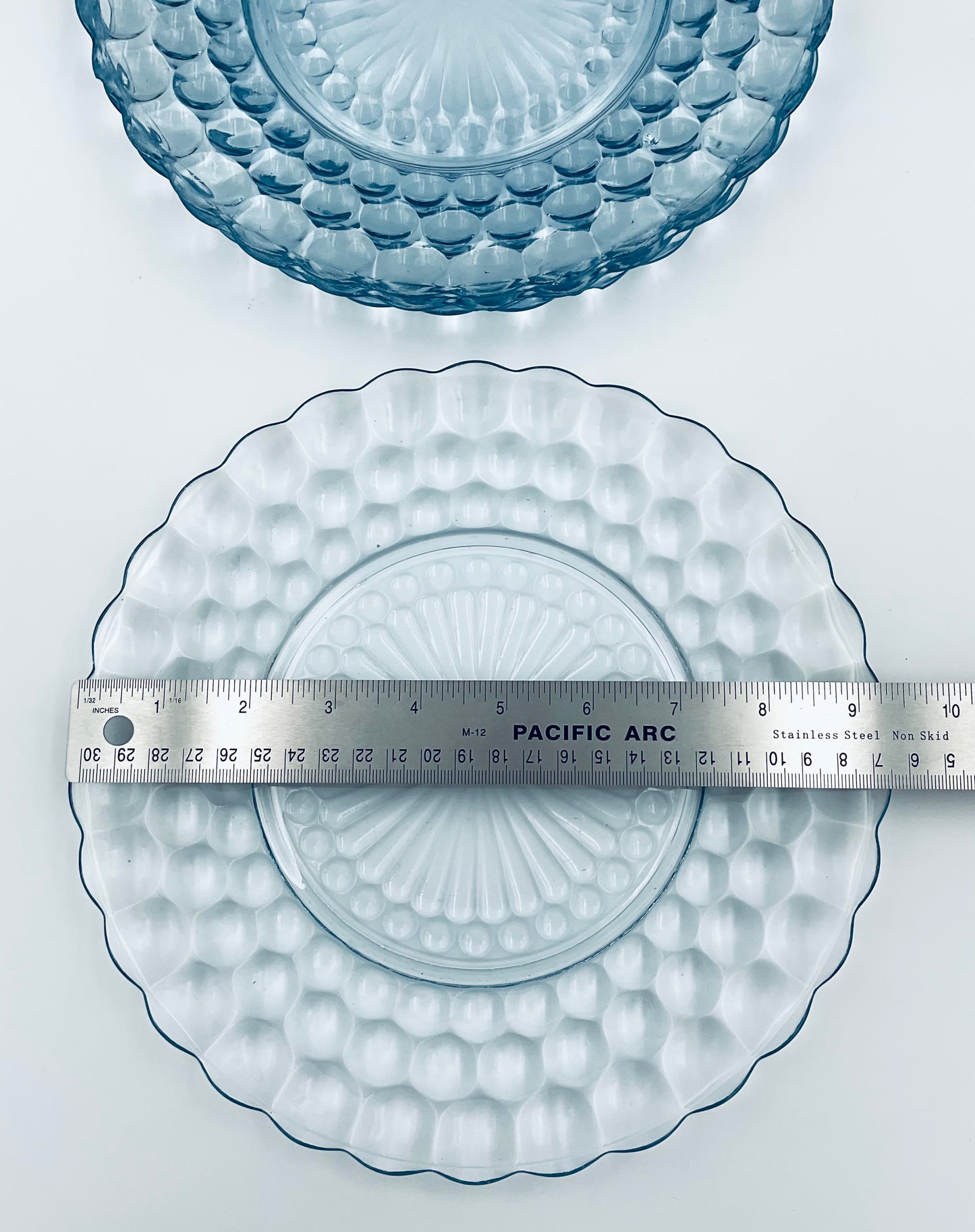 Vintage Anchor Hocking Light Blue Bubble Dessert Plate