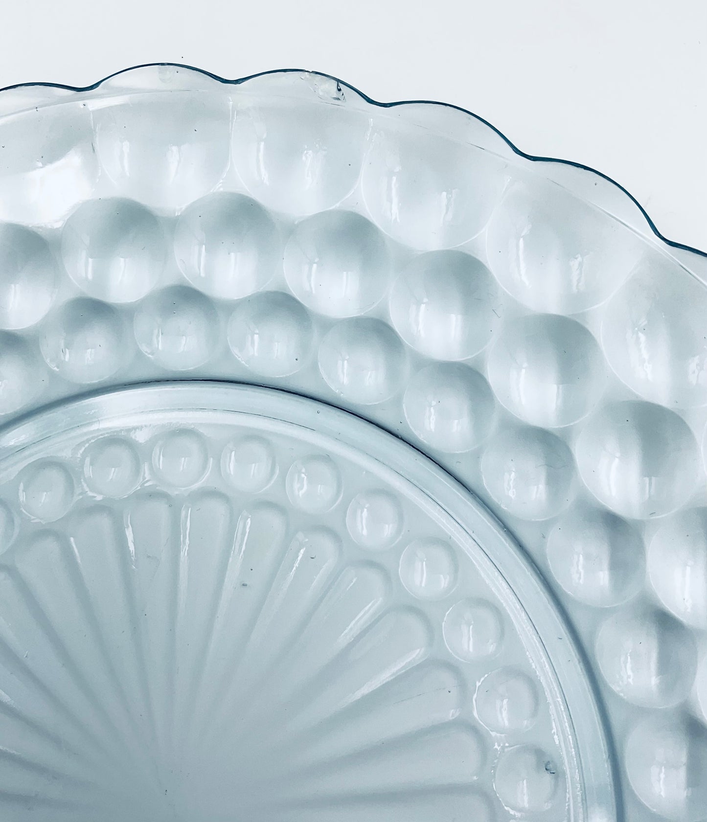 Vintage Anchor Hocking Light Blue Bubble Dessert Plate