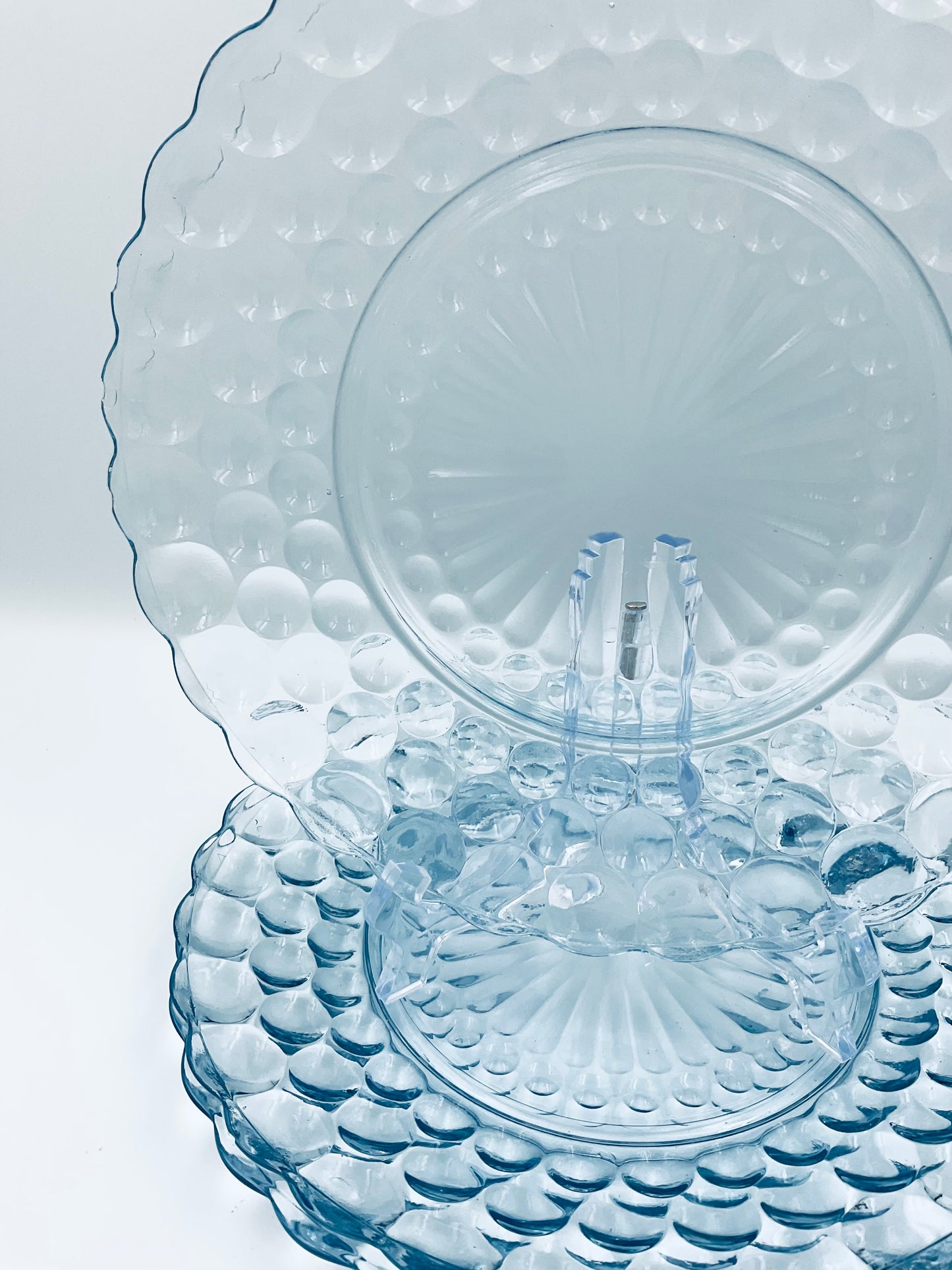 Vintage Anchor Hocking Light Blue Bubble Dessert Plate