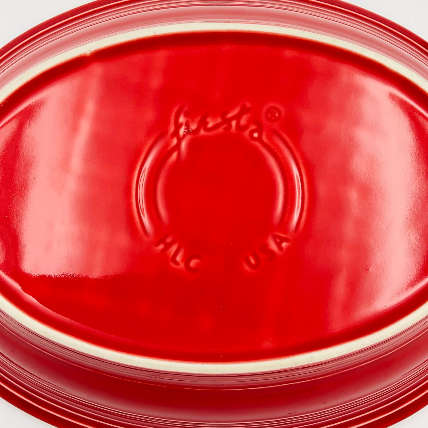 Vintage Fiestaware HLC Scarlet Oval Serving Bowl