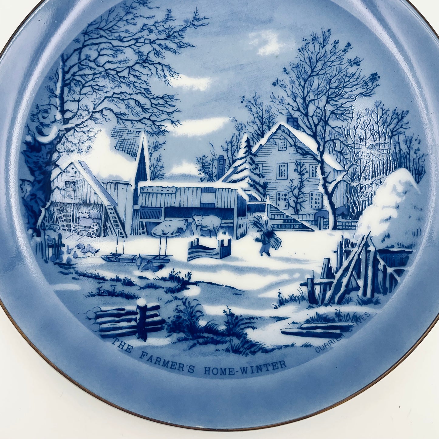Vintage Currier & Ives “The Farmer’s Home-Winter” Collectible Plate