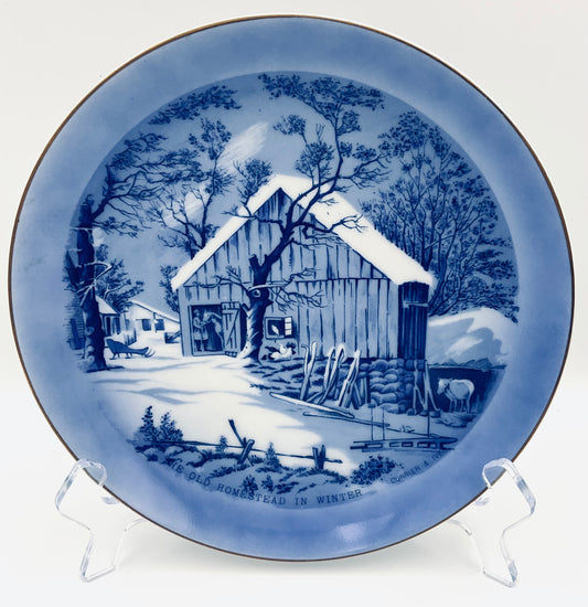 Vintage Currier & Ives “The Old Homestead in Winter” Collectible Plate