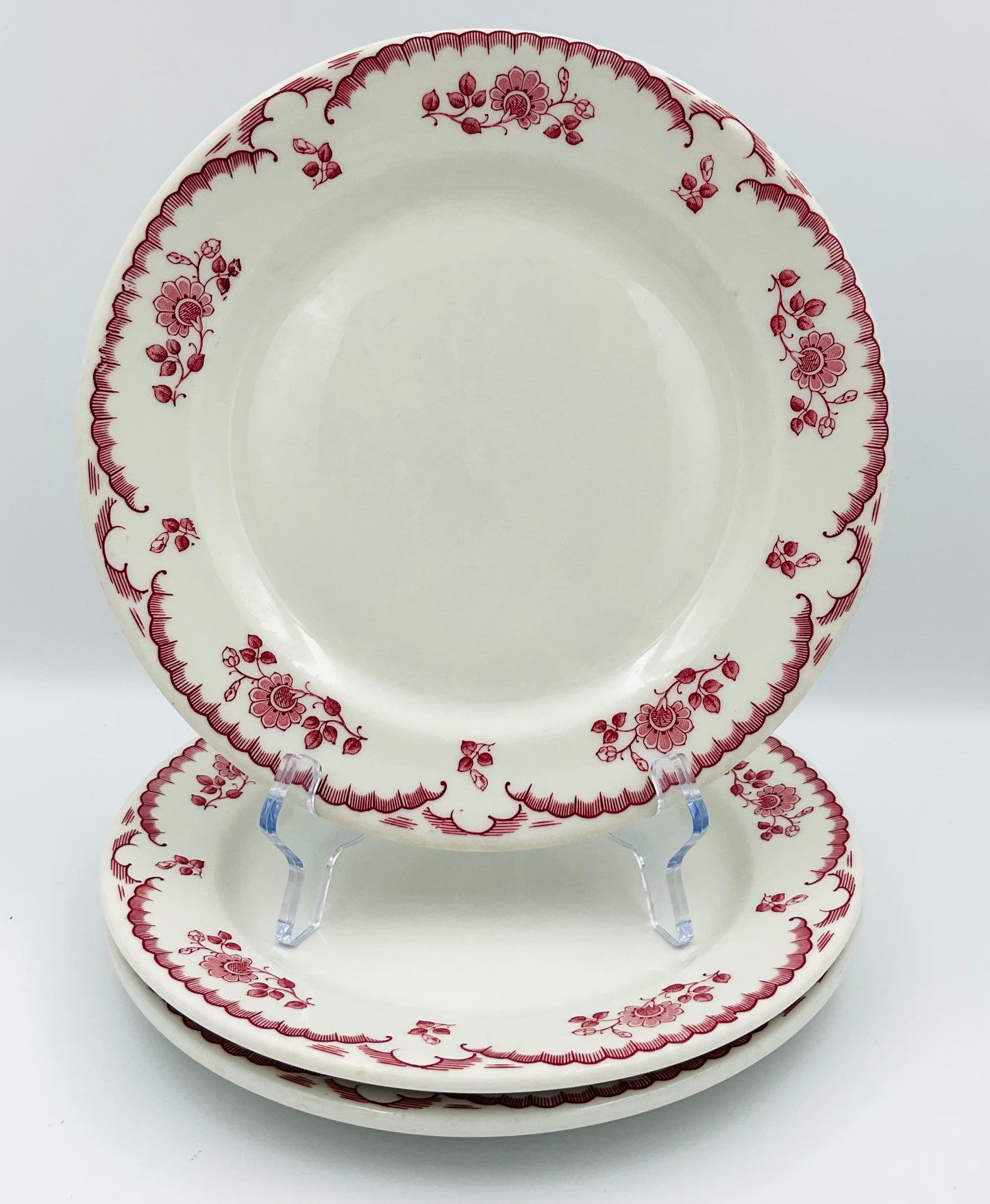 Vintage Shenango Chardon Rose Plates - Set of 3