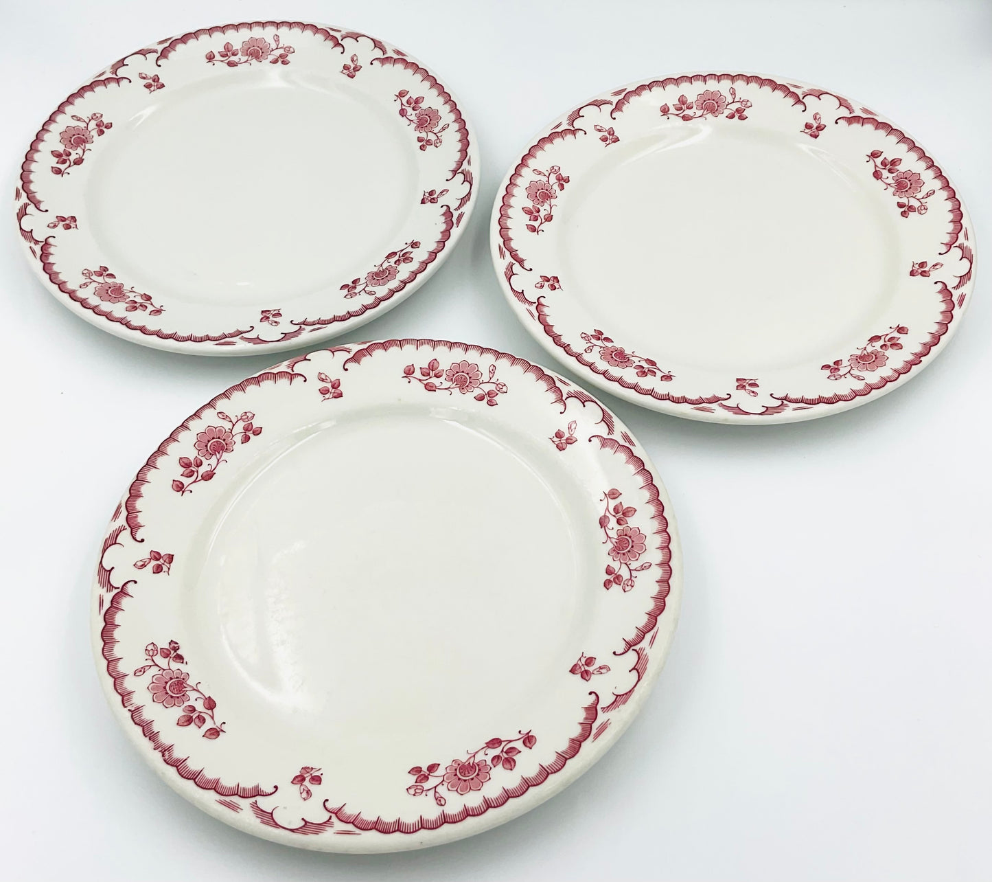 Vintage Shenango Chardon Rose Plates - Set of 3
