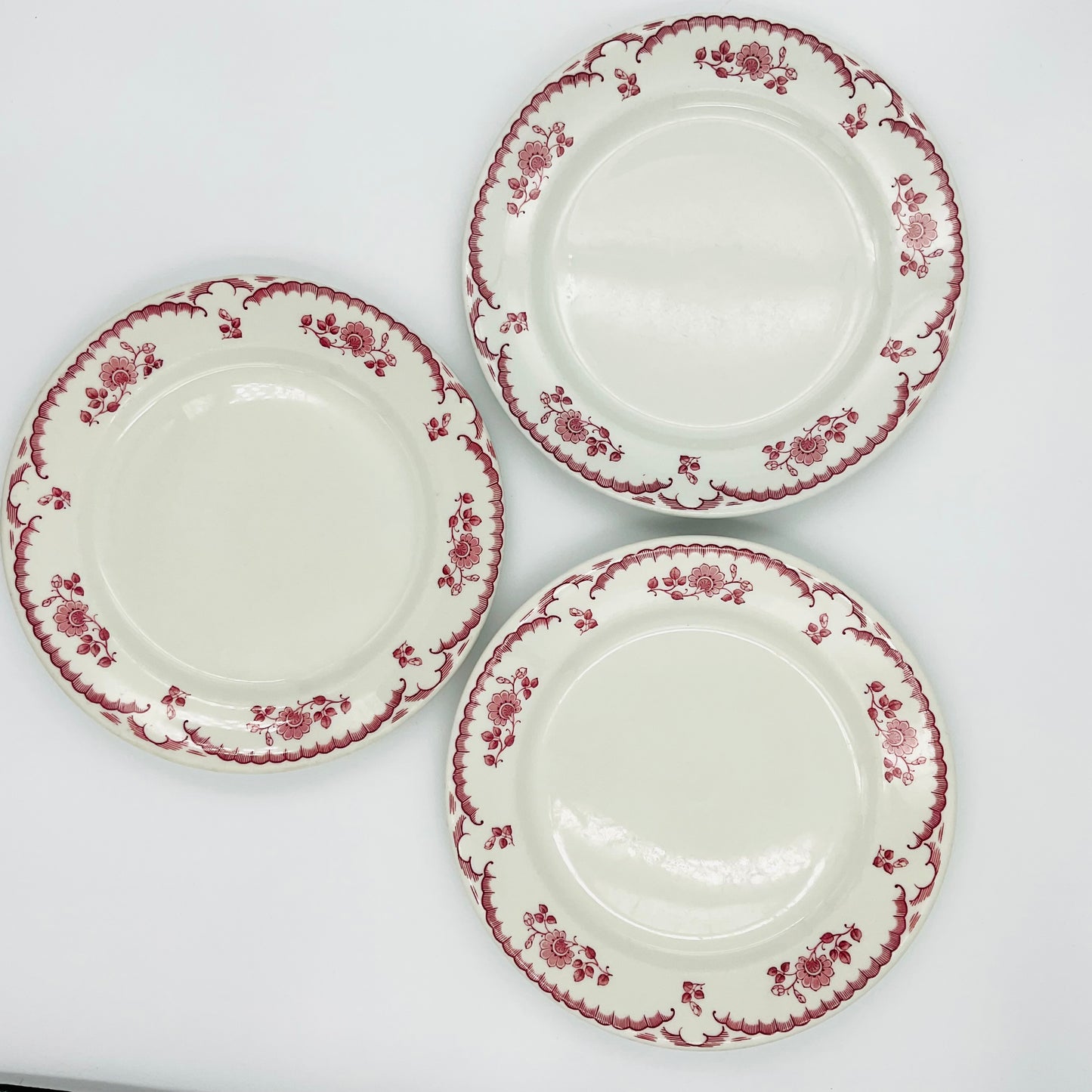 Vintage Shenango Chardon Rose Plates - Set of 3