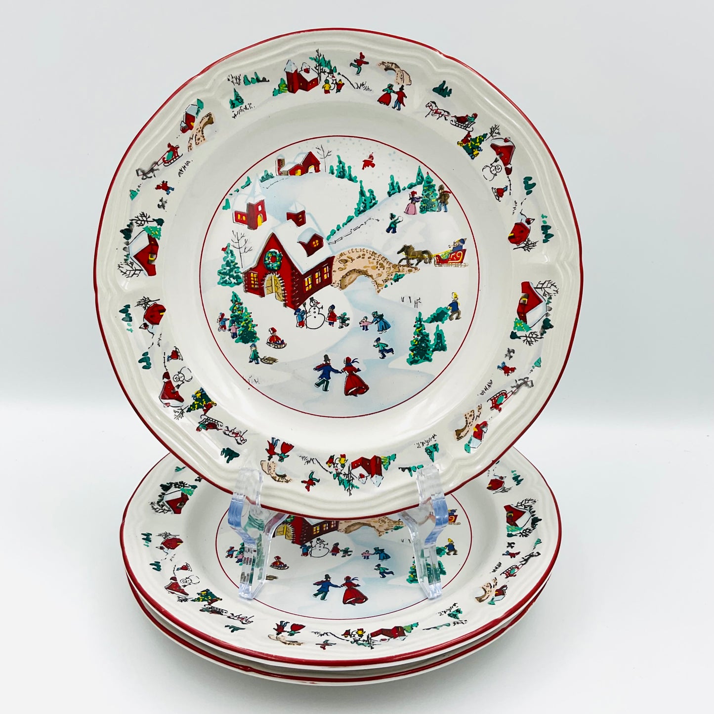Farberware White Christmas Salad Plates - set of 3