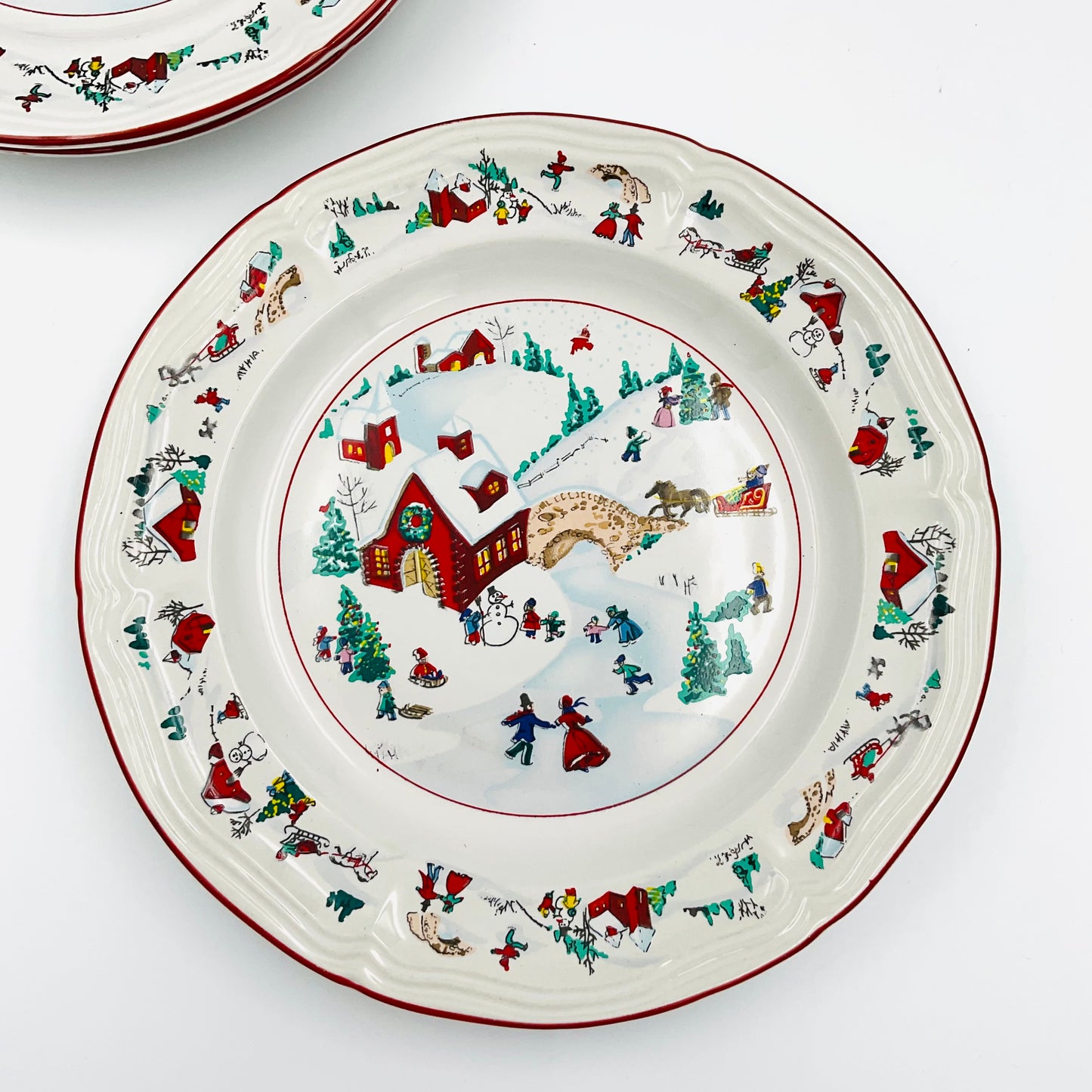 Farberware White Christmas Salad Plates - set of 3