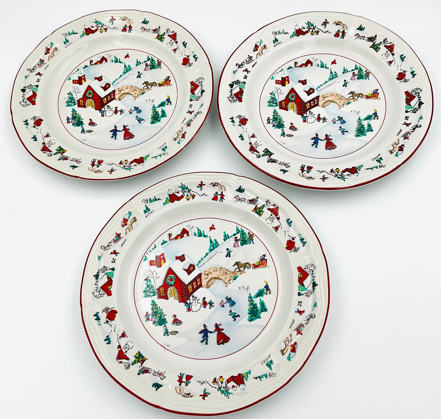 Farberware White Christmas Salad Plates - set of 3