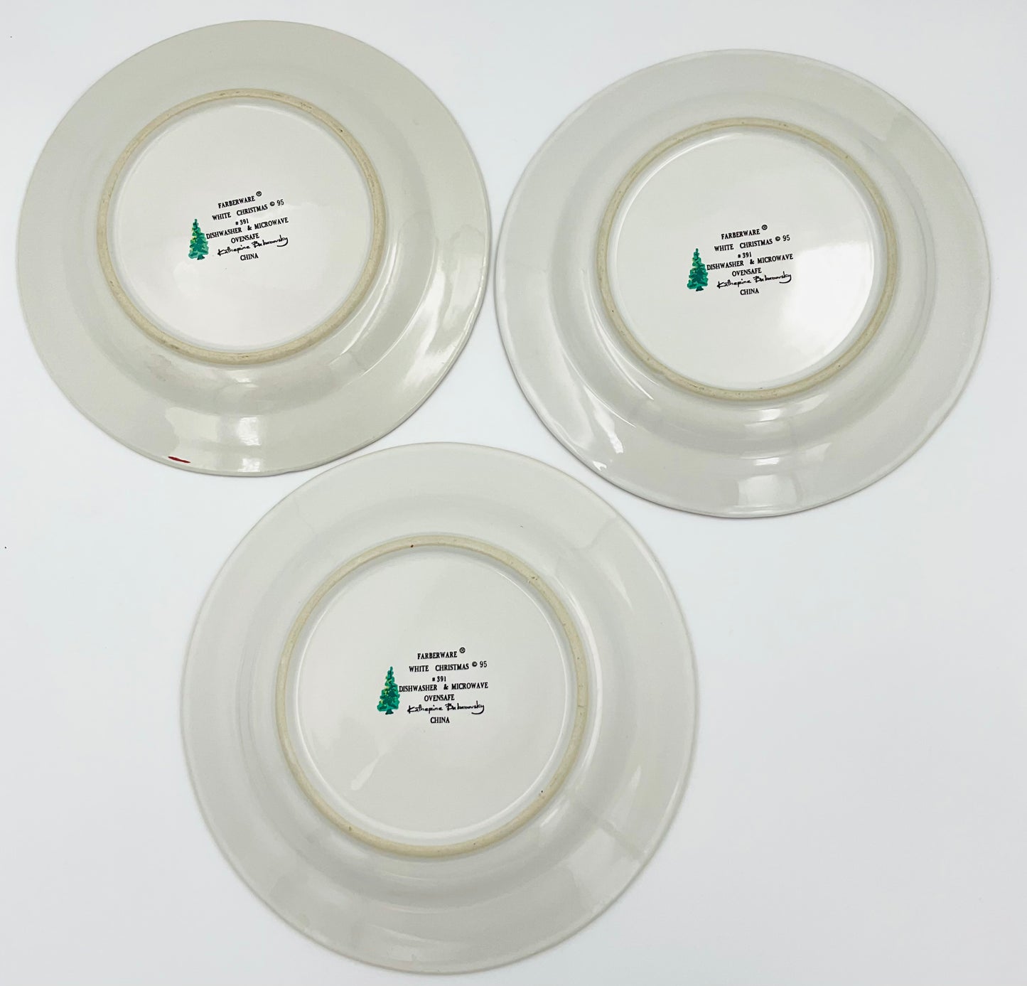 Farberware White Christmas Salad Plates - set of 3