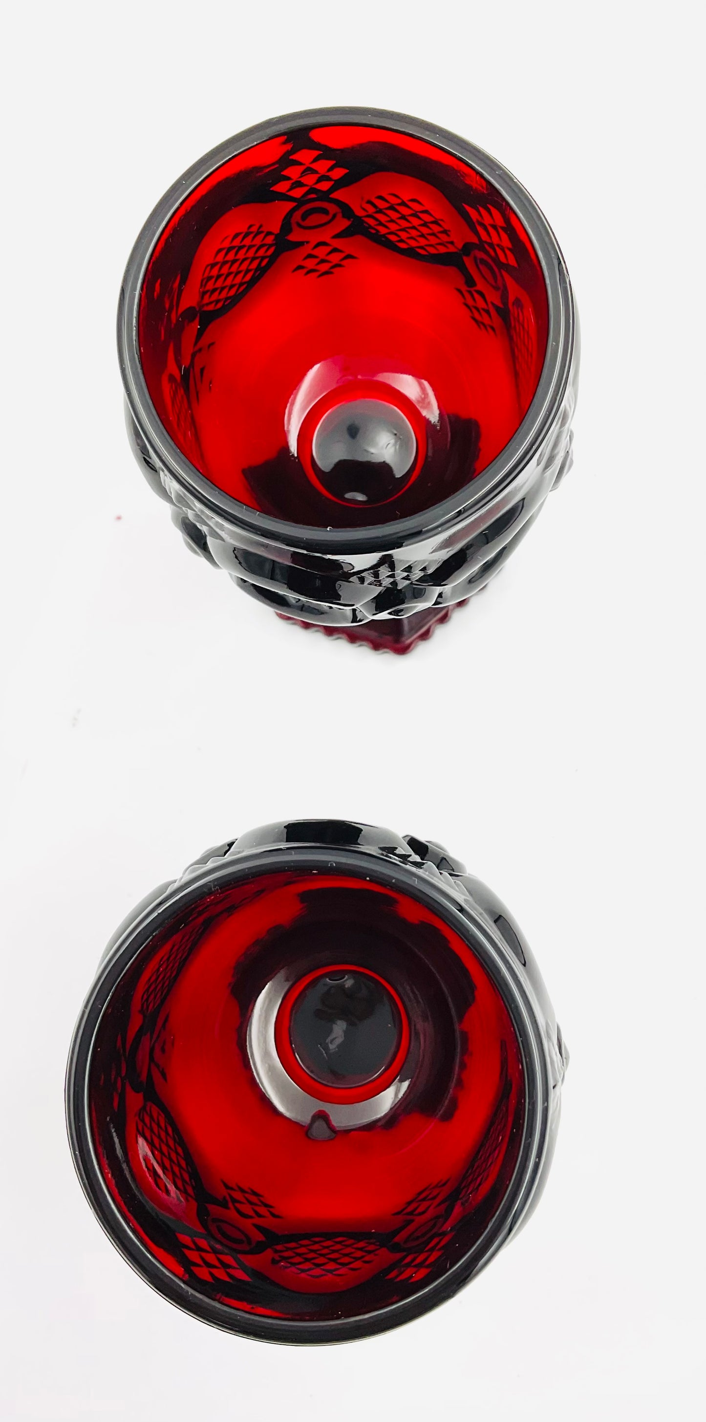 Set of 2 Avon Ruby Red Cape Cod Collection Glasses