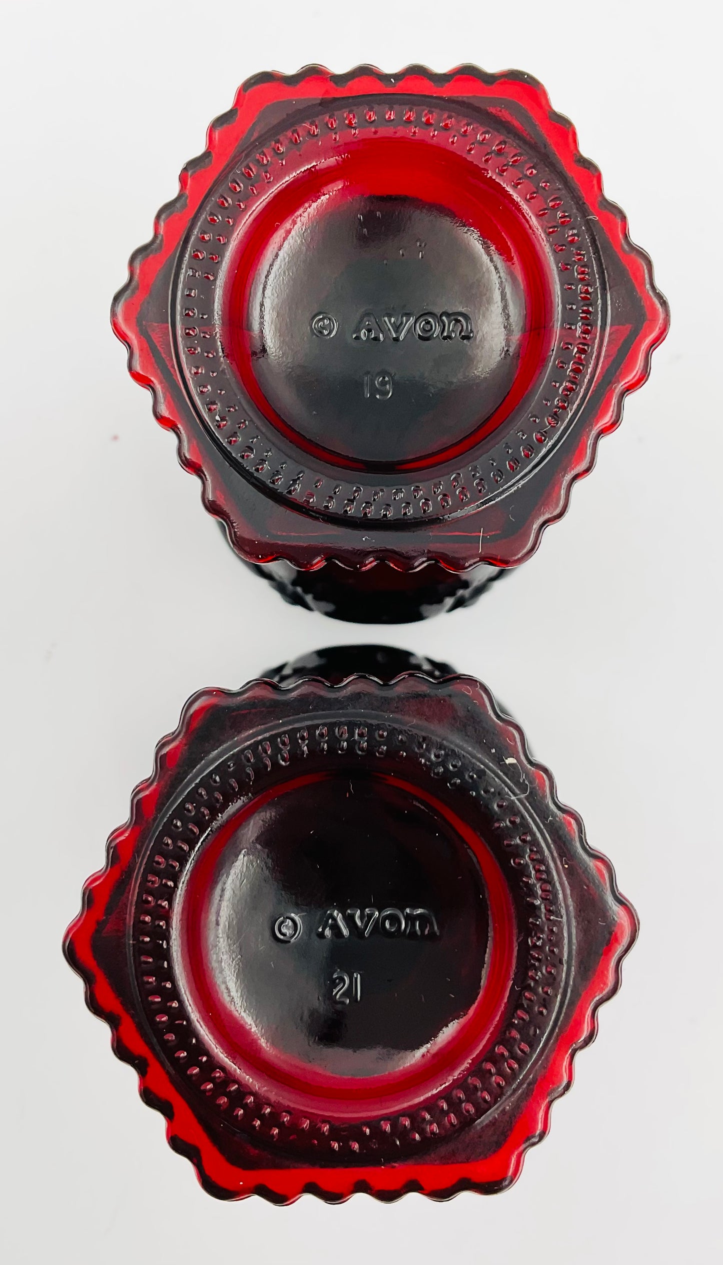 Set of 2 Avon Ruby Red Cape Cod Collection Glasses
