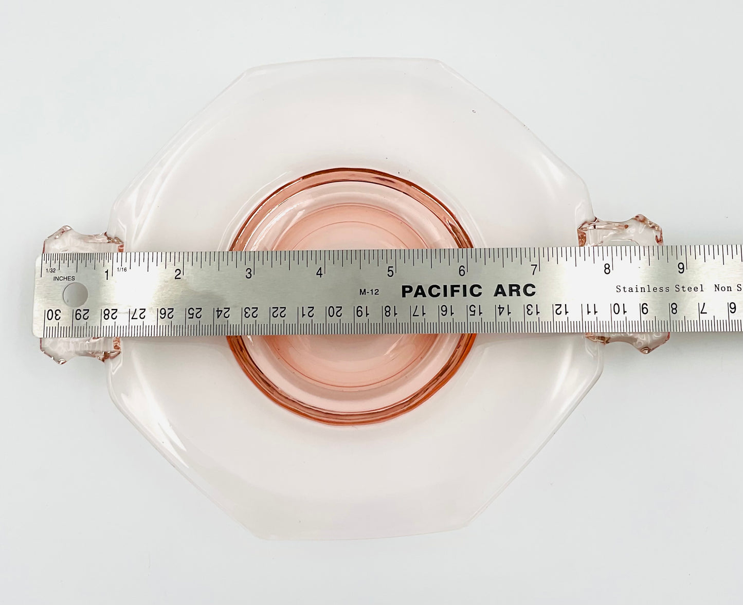 Vintage Pink Depression Glass Cake/Sandwich Plate with Handles