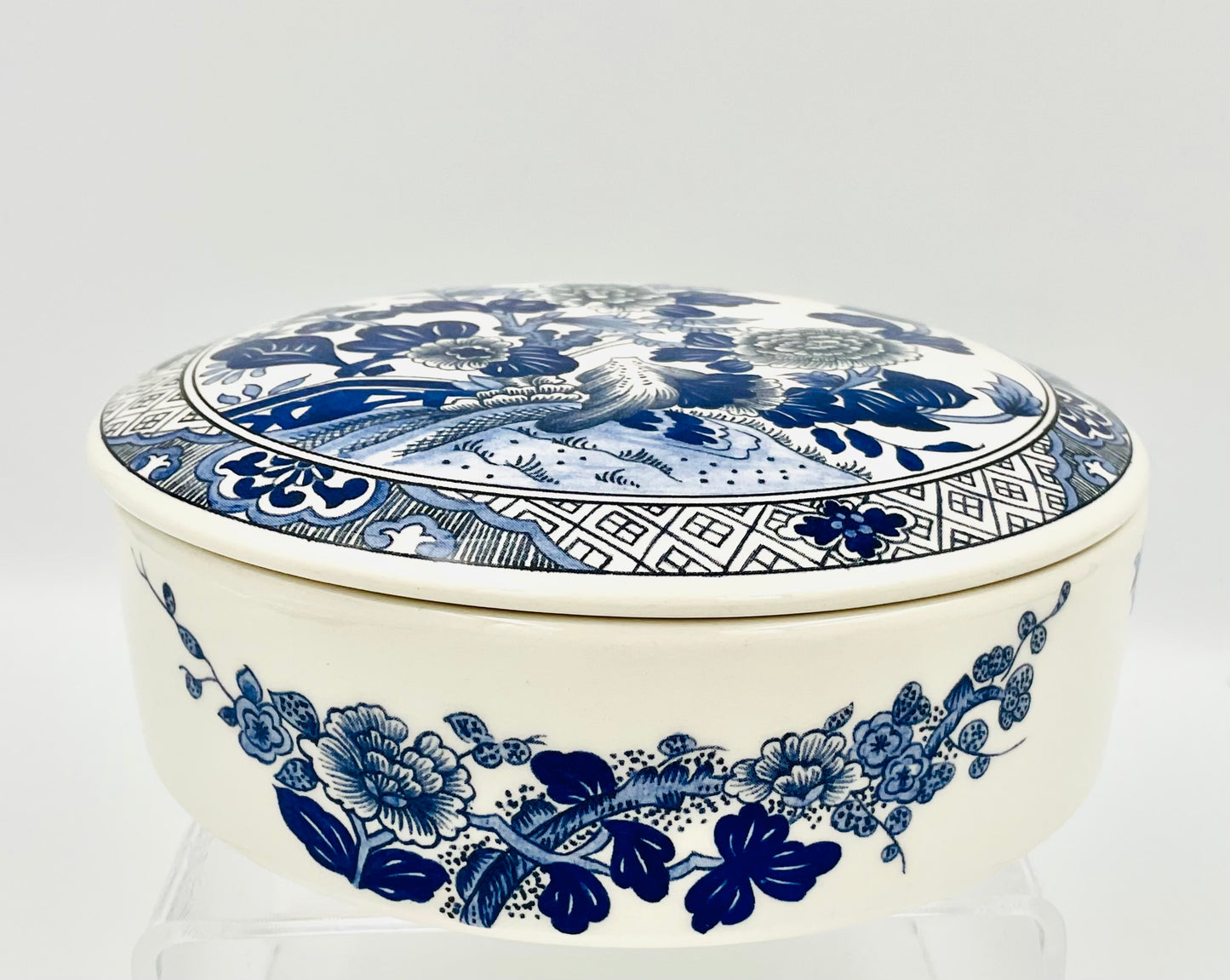 Vintage Tiffany & Co. Blue & White Peony Trinket Box