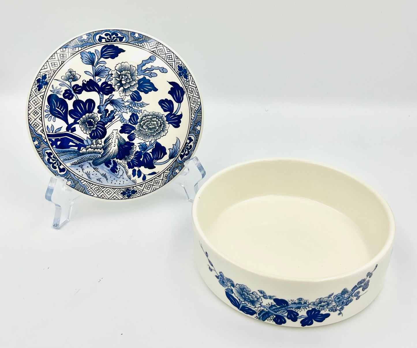 Vintage Tiffany & Co. Blue & White Peony Trinket Box