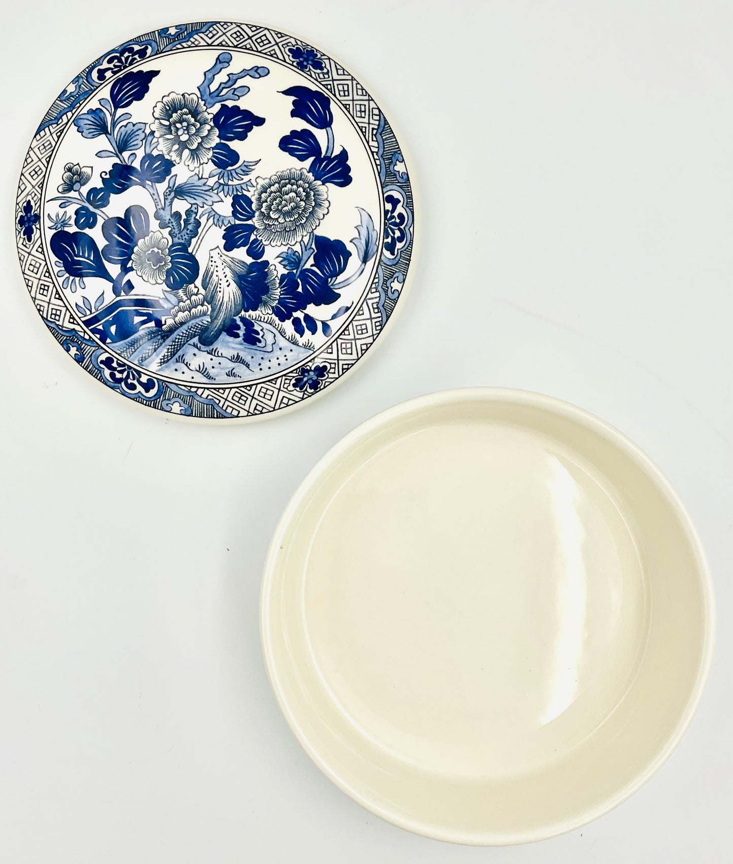 Vintage Tiffany & Co. Blue & White Peony Trinket Box