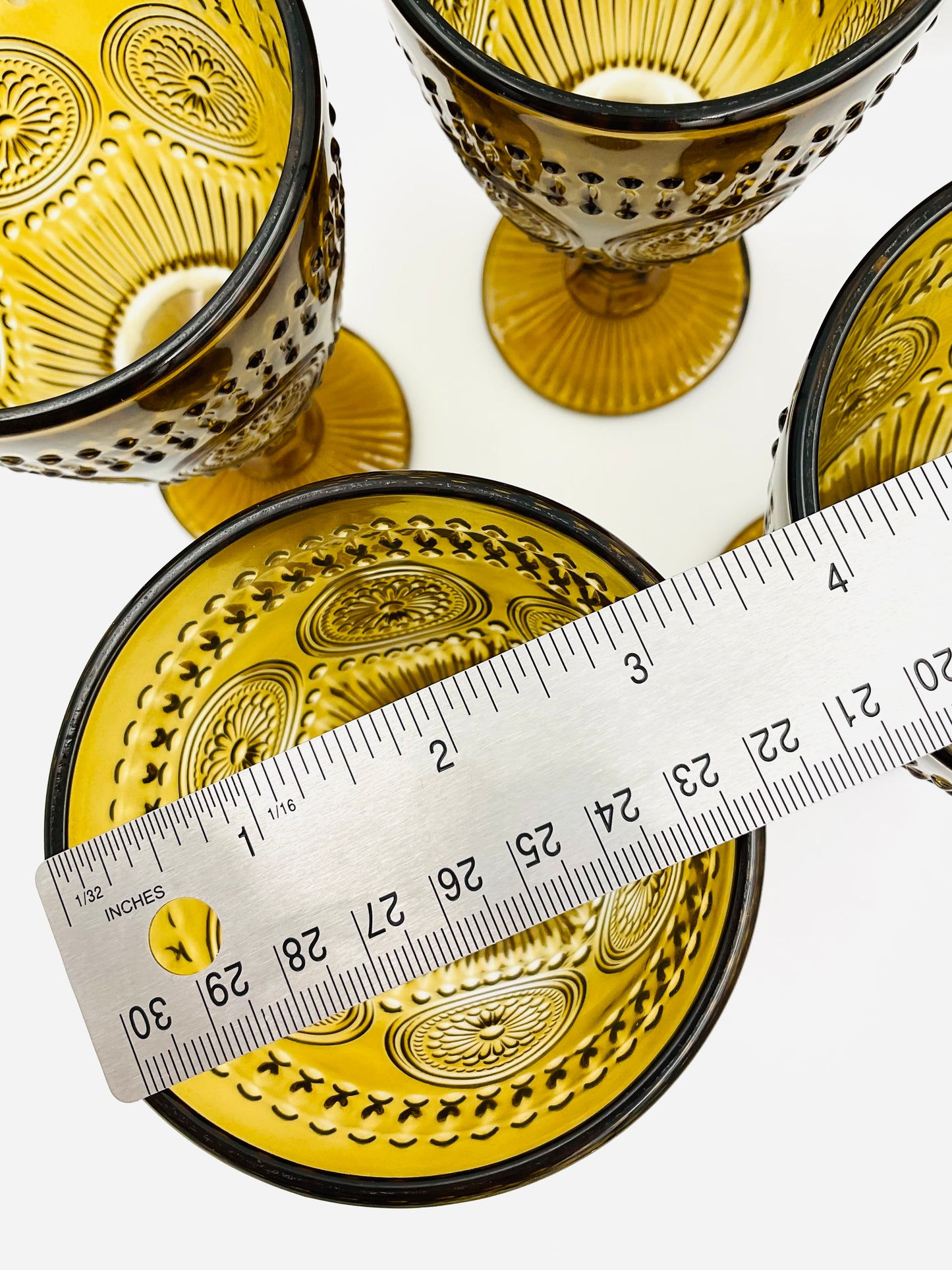 Vintage Robert Stanley Taupe Amber Goblets - Set of 4