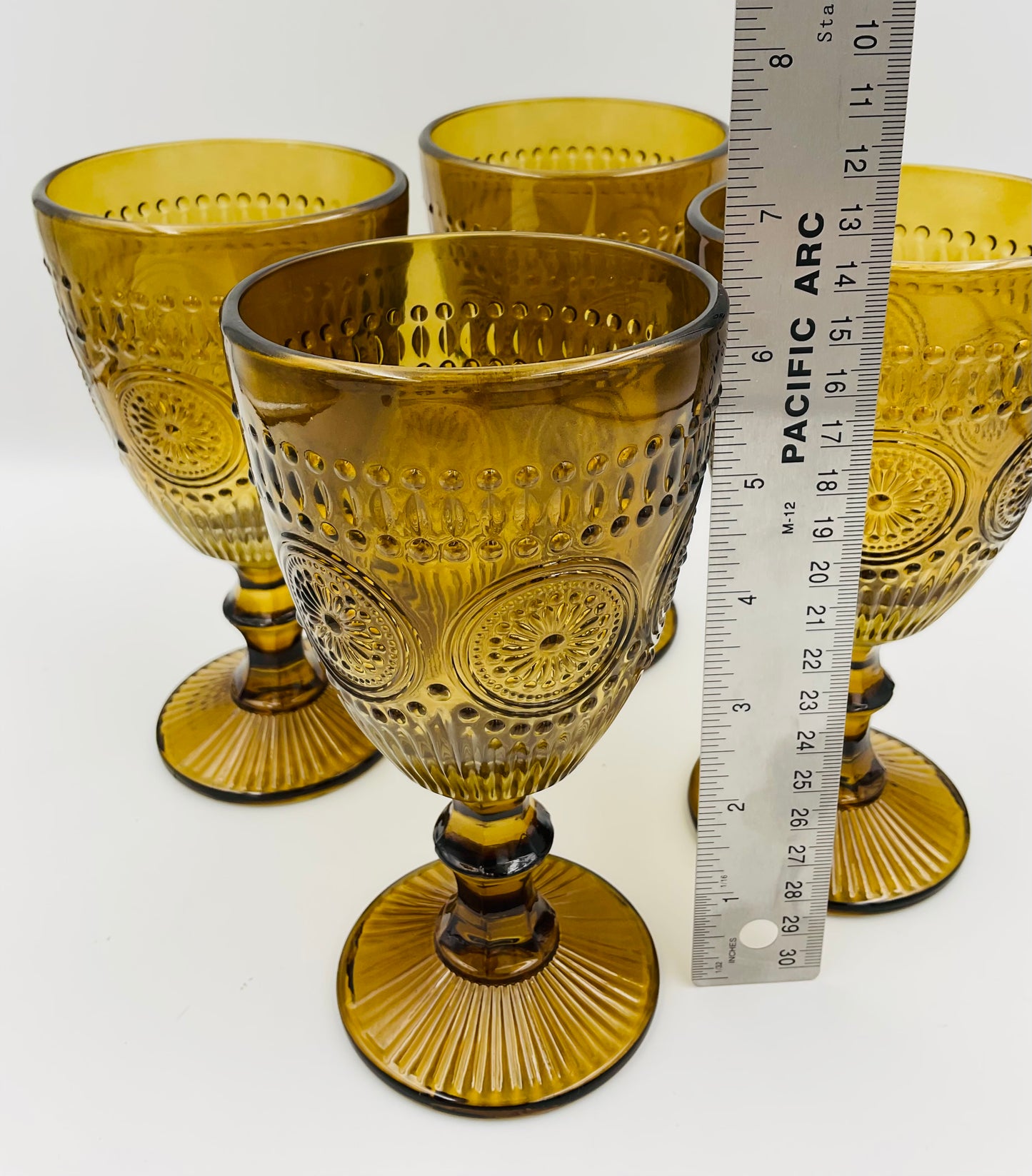 Vintage Robert Stanley Taupe Amber Goblets - Set of 4