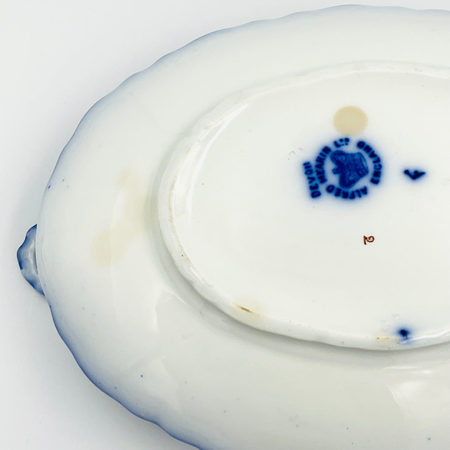 Antique Alfred Meakin Devon Pattern Flow Blue Tureen