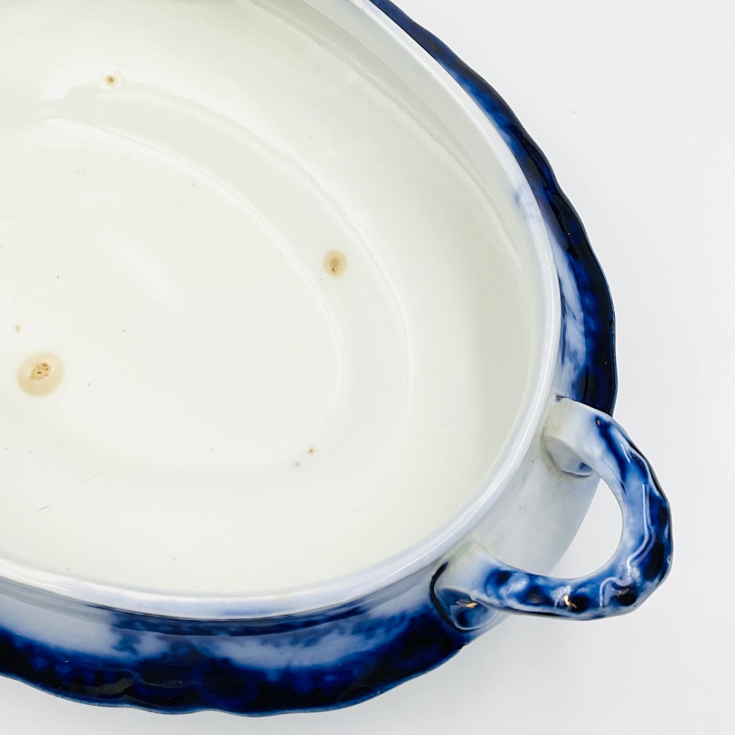 Antique Alfred Meakin Devon Pattern Flow Blue Tureen