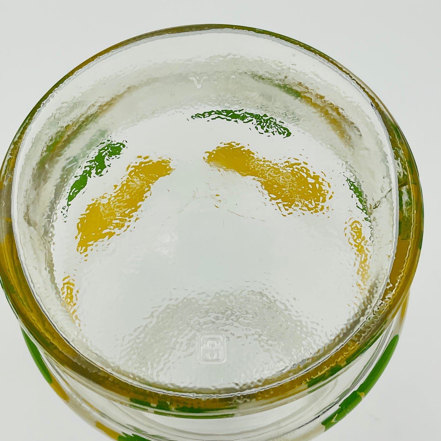 Anchor Hocking Foxy / Yellow Poppy Glass Pitcher and 3 Tumblers