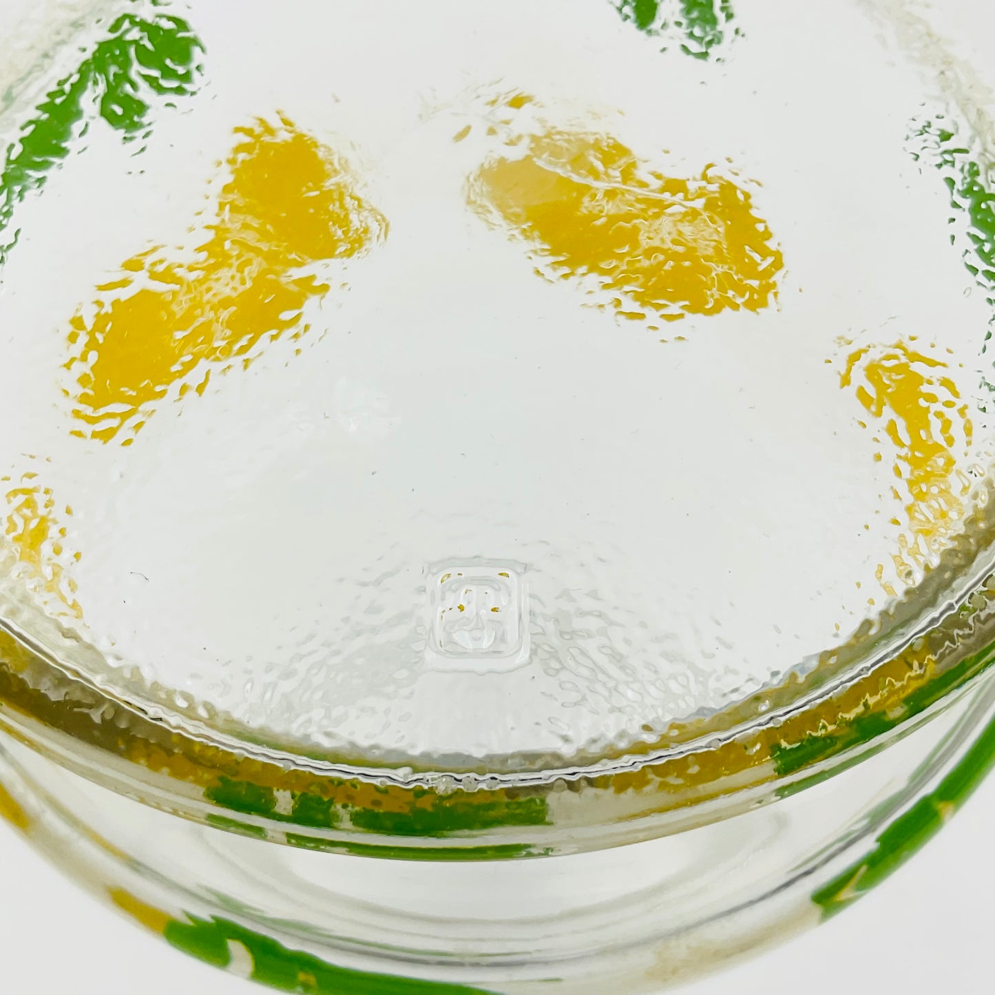 Anchor Hocking Foxy / Yellow Poppy Glass Pitcher and 3 Tumblers