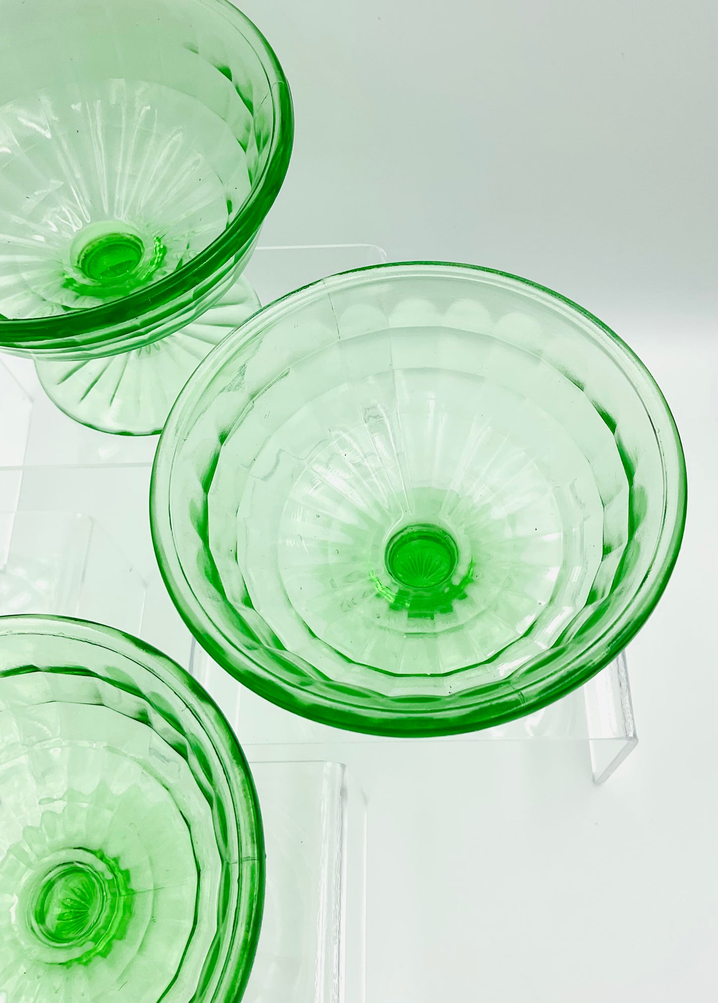 Vintage Anchor Hocking Block Optic Sherbet Cups - Set of 4