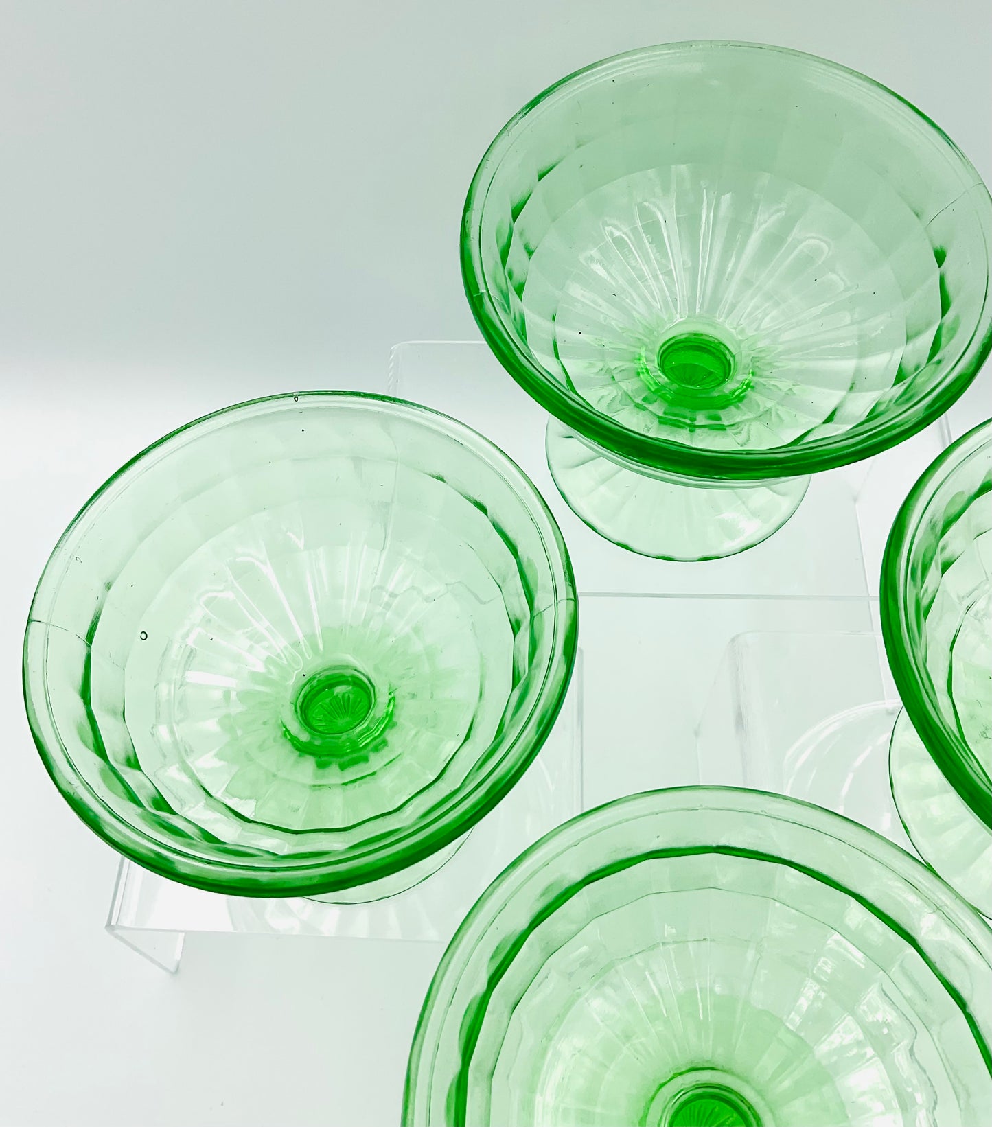 Vintage Anchor Hocking Block Optic Sherbet Cups - Set of 4