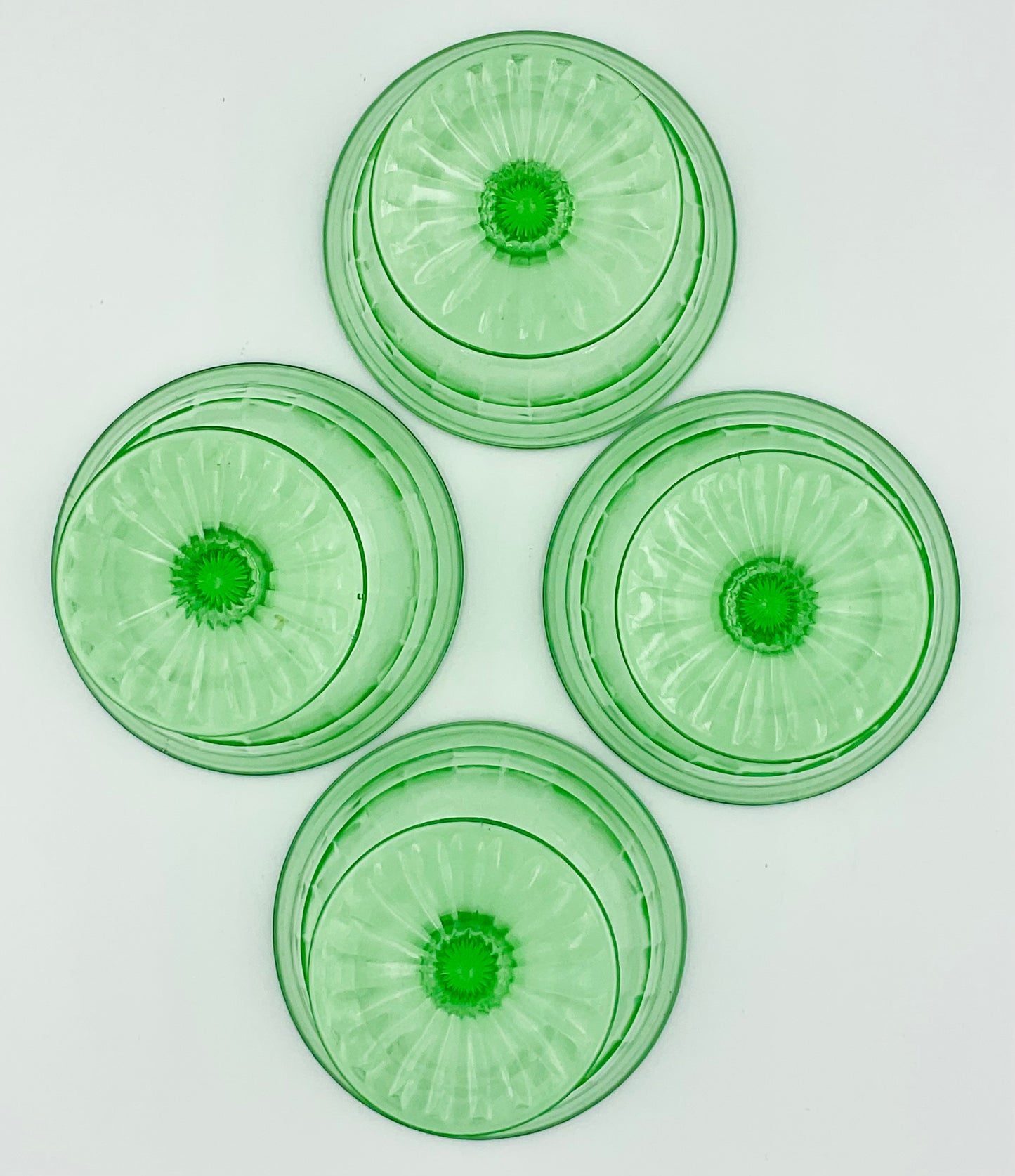 Vintage Anchor Hocking Block Optic Sherbet Cups - Set of 4