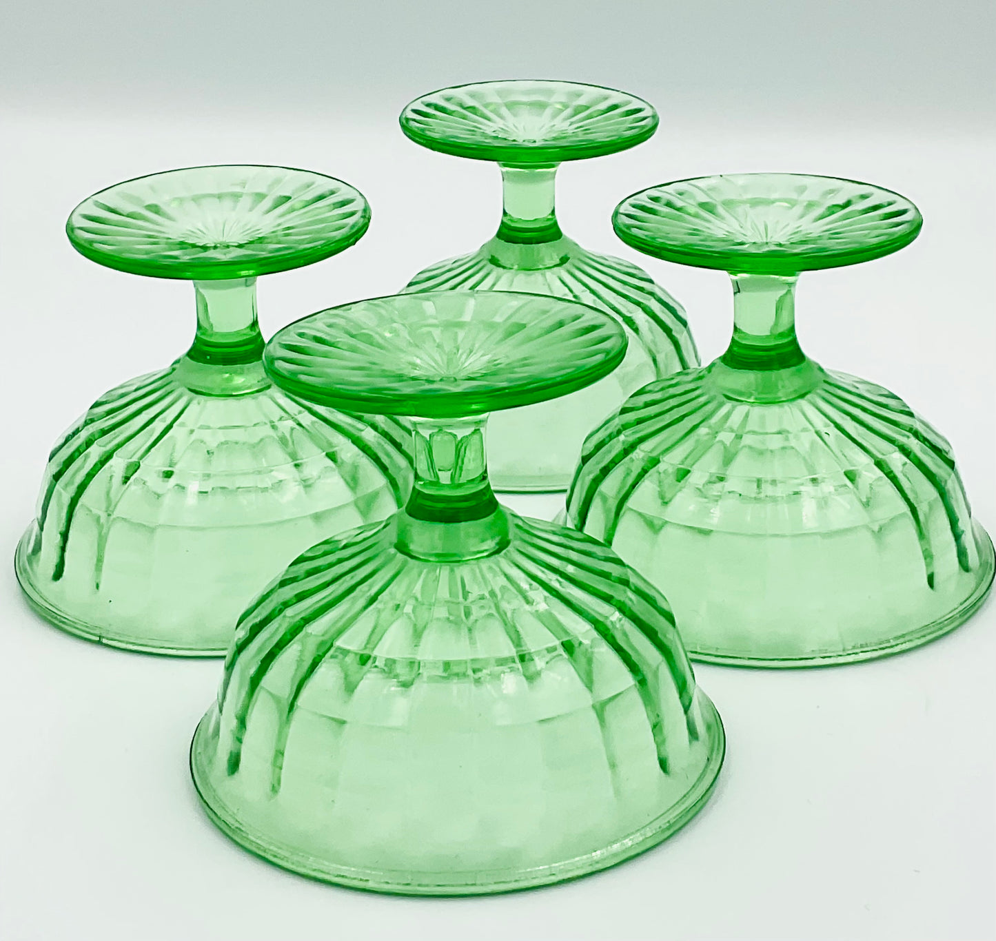 Vintage Anchor Hocking Block Optic Sherbet Cups - Set of 4