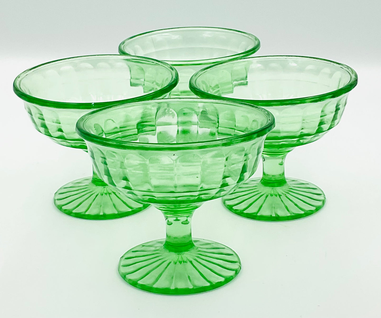 Vintage Anchor Hocking Block Optic Sherbet Cups - Set of 4