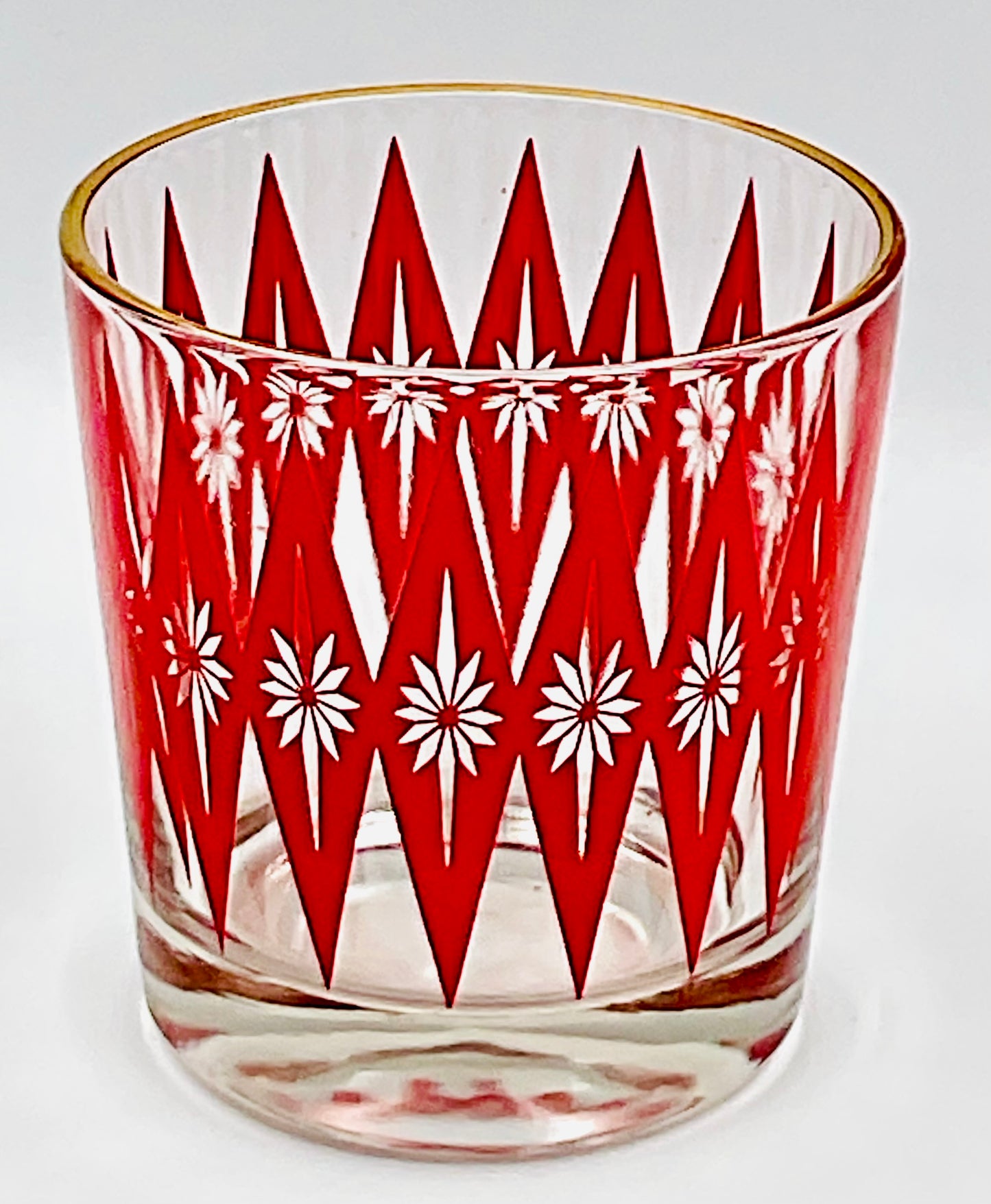 Jeannette Glass Red Starburst Glasses